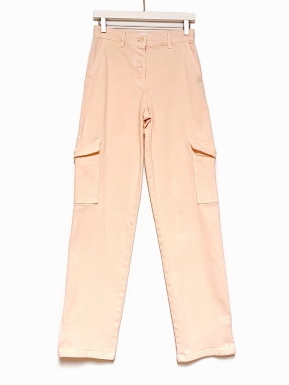 Aritzia Wilfred Free Modern Cargo Pants O Peach High Rise Utility Twill